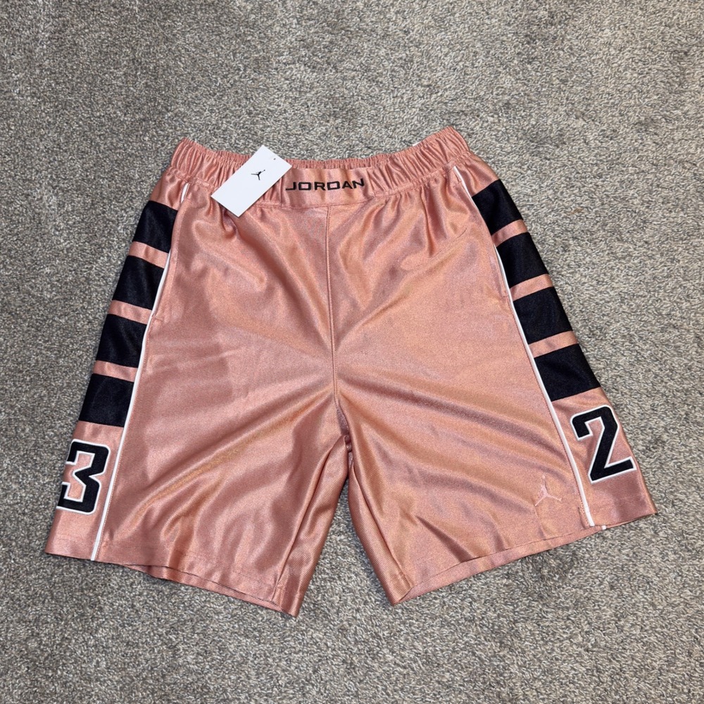 NWT Jordan Mens Sport DNA Mesh Shorts Copper Rose Gold Black 23 HV0560-685 Sz M
